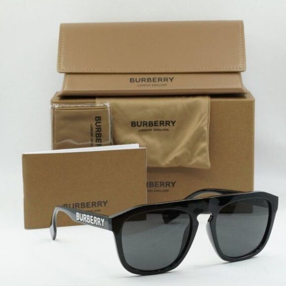 💯 NEW BURBERRY WREN BE4396U 300187 BLACK DARK GREY SUNGLASSES - Picture 10 of 10